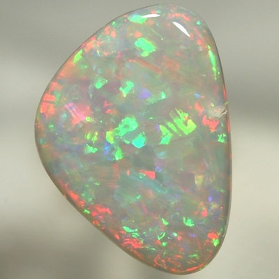 SOLID SEMI BLACK OPAL Sparkling bright red and green jumping over each other